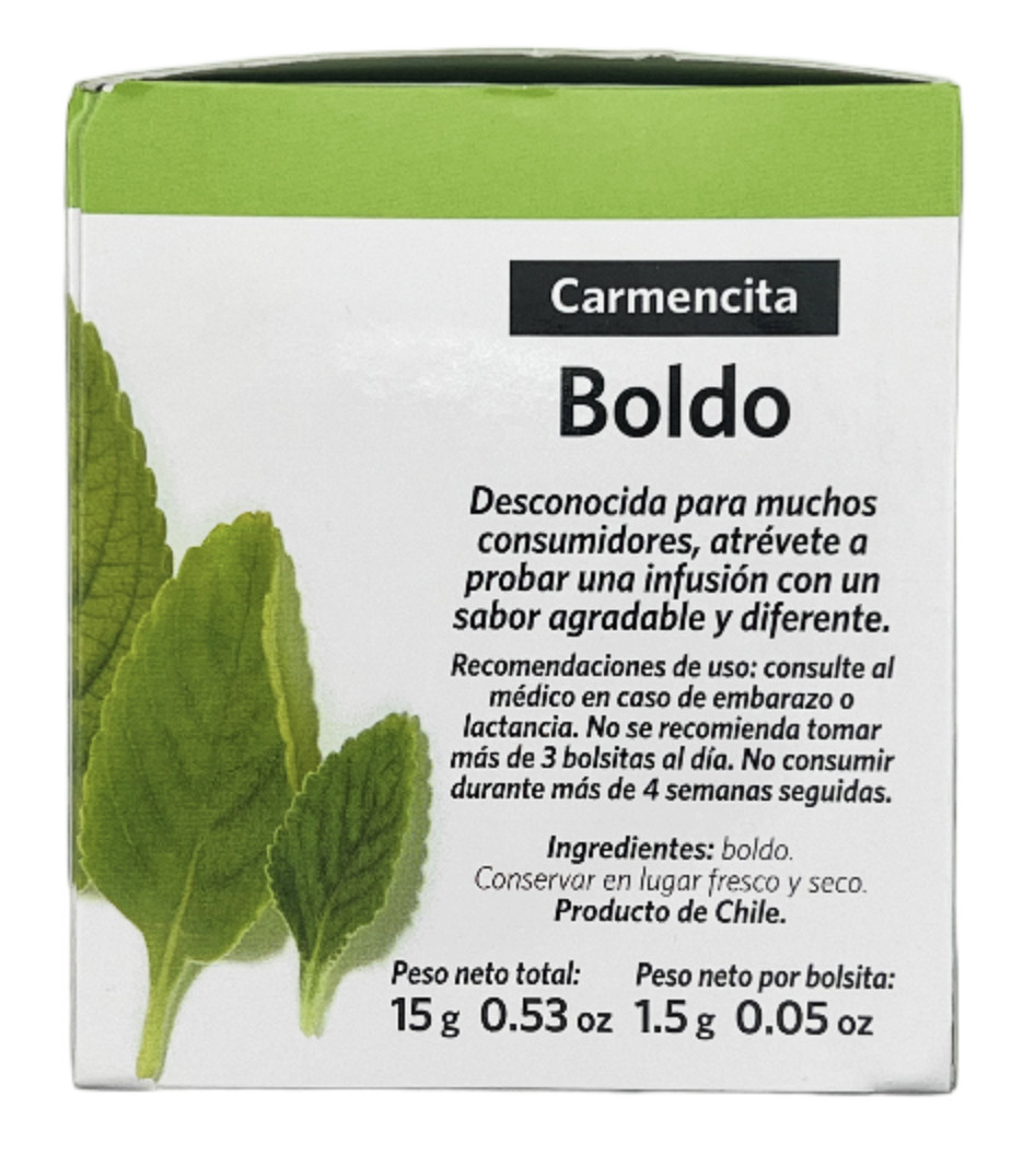 Carmencita Tea Boldo Pack of 3 0.53 oz 30 bags