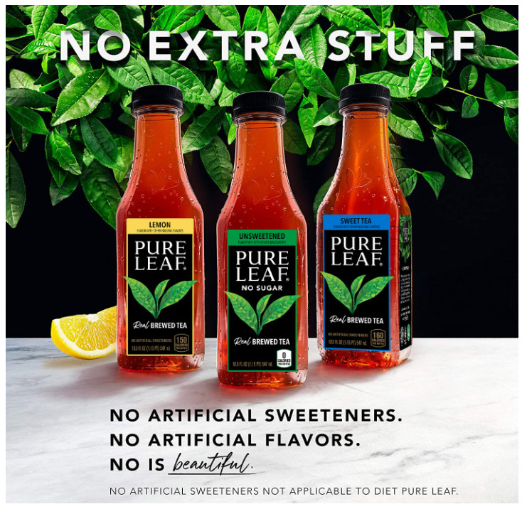 Pure Leaf Iced Tea, Unsweetened Variety Pack, 18.5oz Bottles, 12Pack, Zero Sugar
