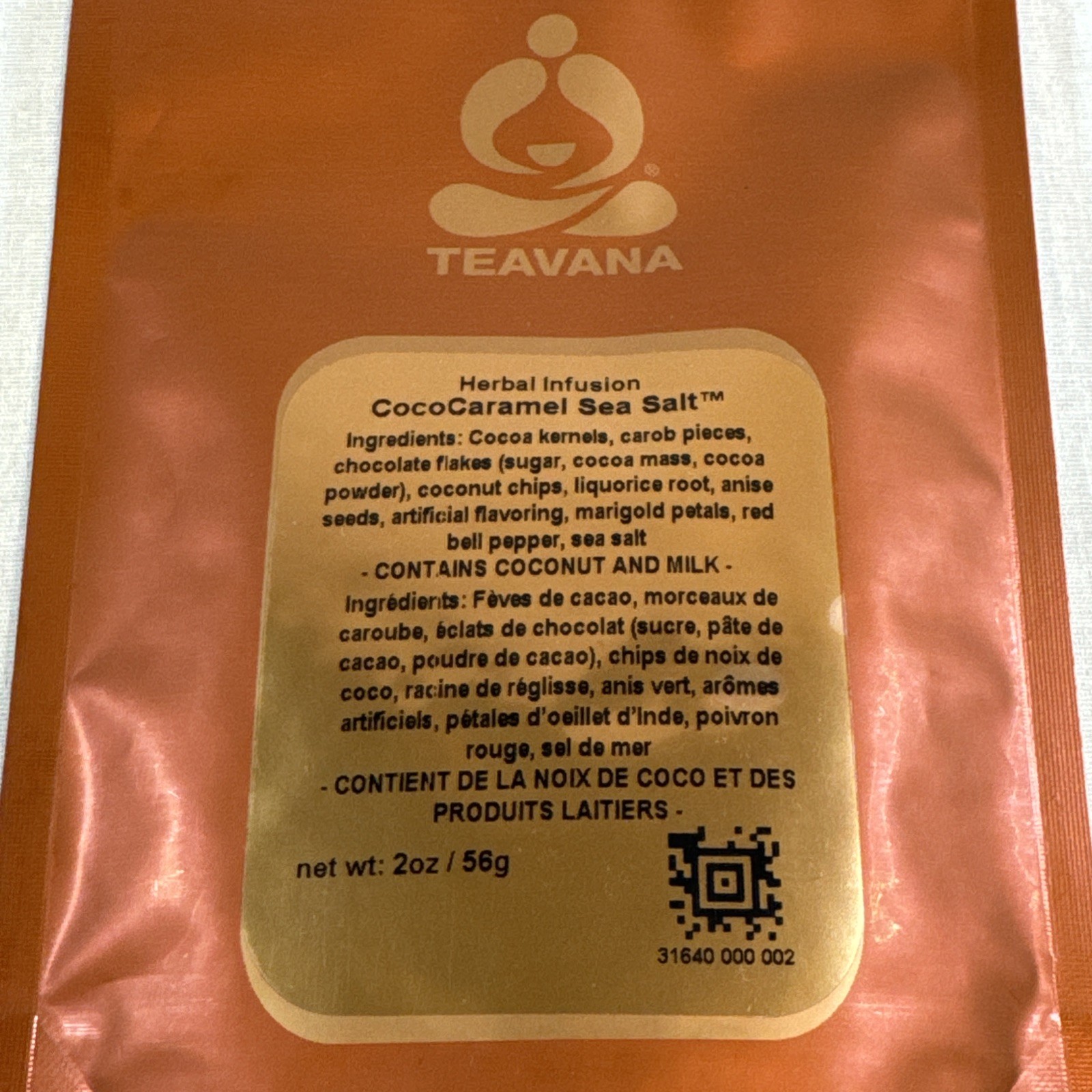 Teavana COCOCARAMEL SEA SALT Herbal Tea, 2oz/56g Factory Sealed Bags, New