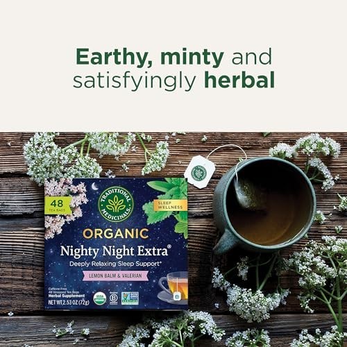 Organic Nighty Night Extra Tea – Valerian Root for Relaxation, 48 Bags