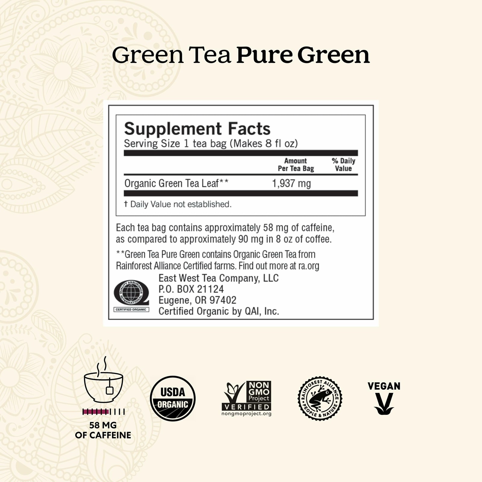 Yogi Tea Pure Green – 16 Bags per Pack (6 16 Count (Pack of 6), Yellow