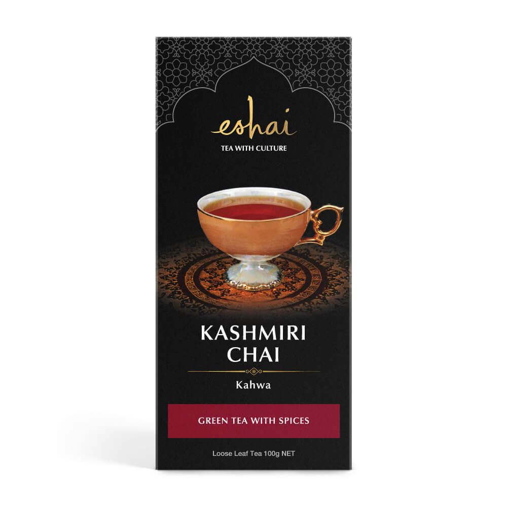 Eshai Kashmiri Chai (Kahwa) – Green Tea with Spices – 100g Box Loose Leaf Tea