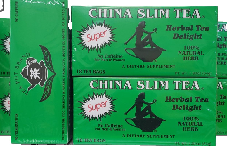 The Teapot Company China Slim Tea 3.17 oz. – Green (Pack of 3) 54 teabags.