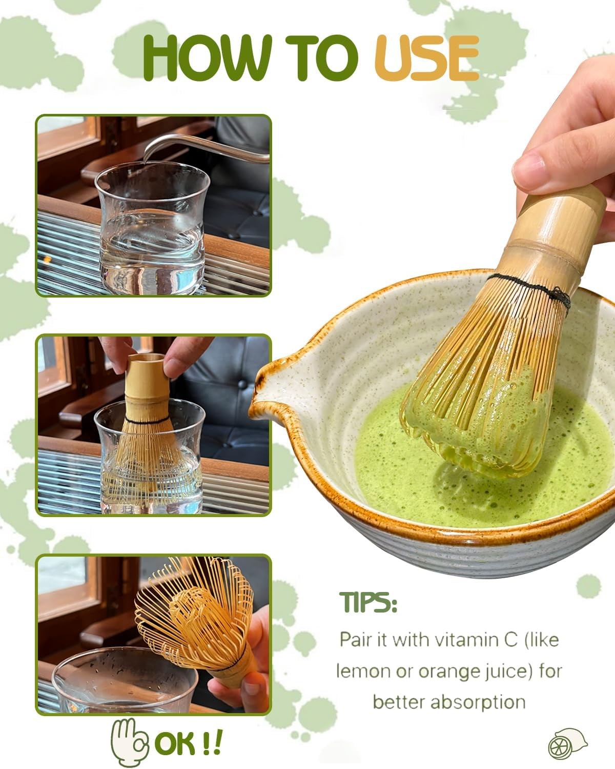Matcha Whisk Matcha Bamboo Whisk Matcha Whisks Set Matcha Powder Handcrafted