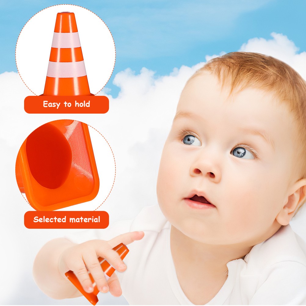 7 Pcs Traffic Signs Toys Miniature Roadblock Cones Small Decor Car