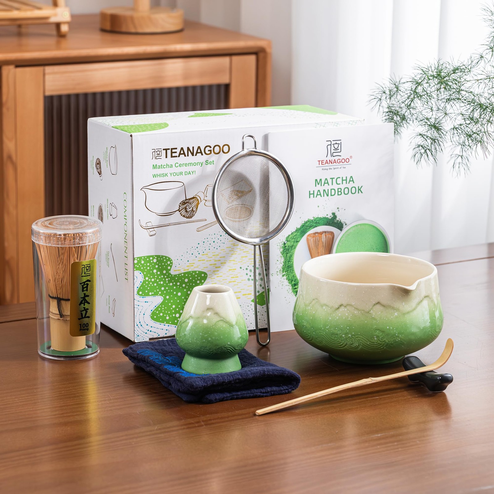 TEANAGOO 7 Pcs Matcha Whisk Set,Green Matcha Set, Ceremony Matcha Powder Kit,…