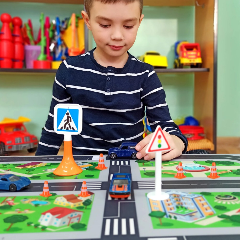 7pcs Miniature Traffic Cones Kindergarten Teaching Traffic Sign Toys