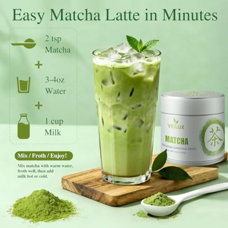 2 Pack Ceremonial Grade Matcha Green Tea Powder 100% Pure Unsweetened No Additiv