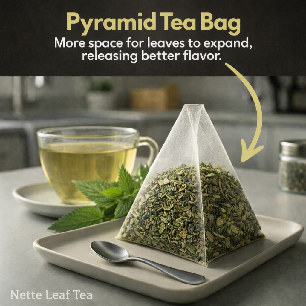 Organic Nettle Leaf Tea Bags 100 Count Plant-Based Pyramid Tea Bags