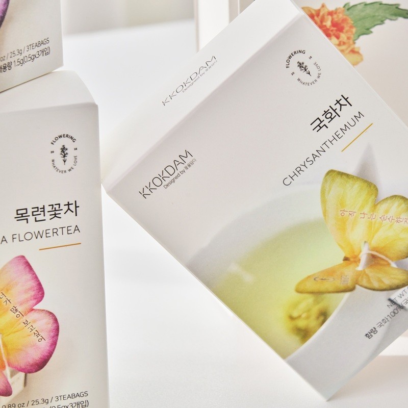 Kkokdam Butterfly Tea Bag Gift Set-Orange (6 flavor*3ea)