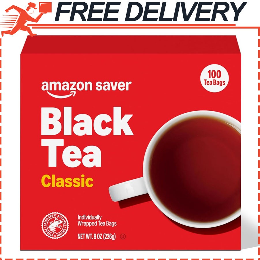 Amazon Saver, Classic Black Tea, Individually Wrapped Tea Bags, 8 Oz, 100 Ct