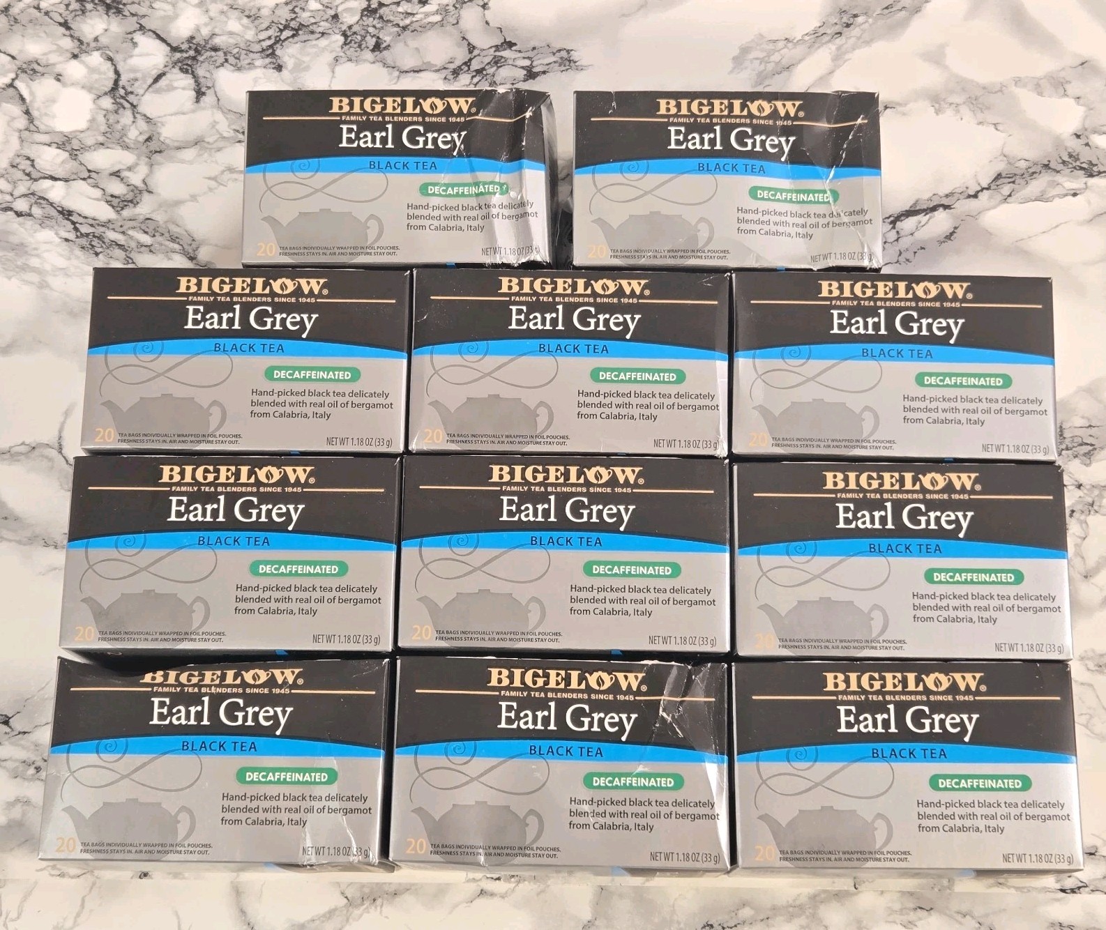 (LOT OF 11 BOXES) Bigelow Earl Grey Decaffeinated Black Tea (220 Tea Bags Total)