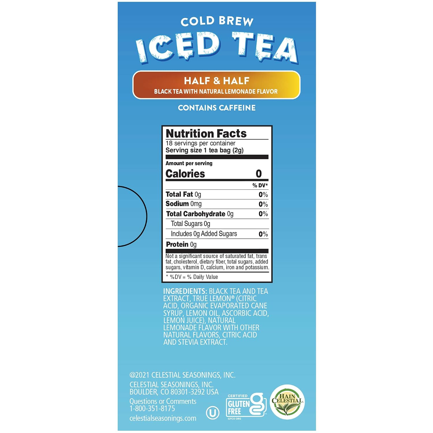 Cold Brew Iced Tea, Half and Half Iced Black Tea and Lemonade, Contains Caffeine