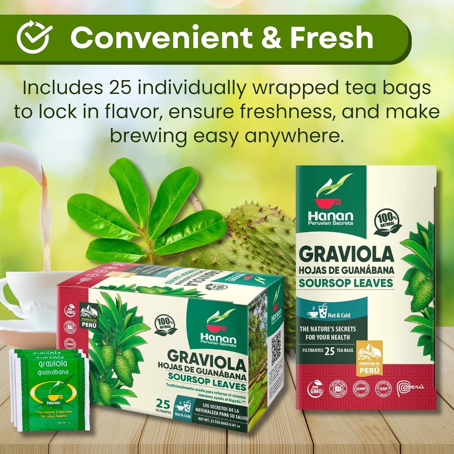 Hojas De Guanabana Graviola Herbal Tea | 100% Natural Soursop Leaves 25 Teabag