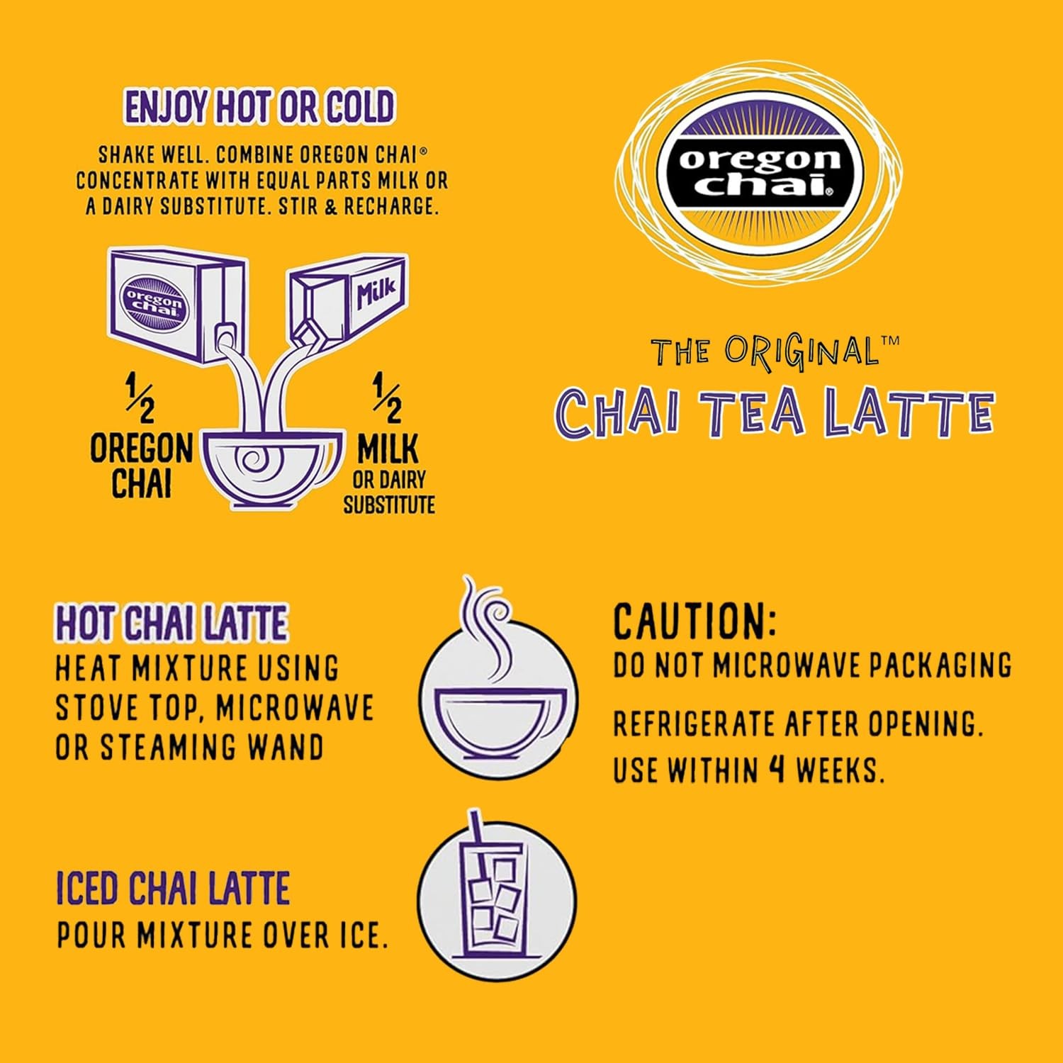 Oregon Chai Organic Spiced Chai Concentrate 32 Fluid Ounce Pack of 6