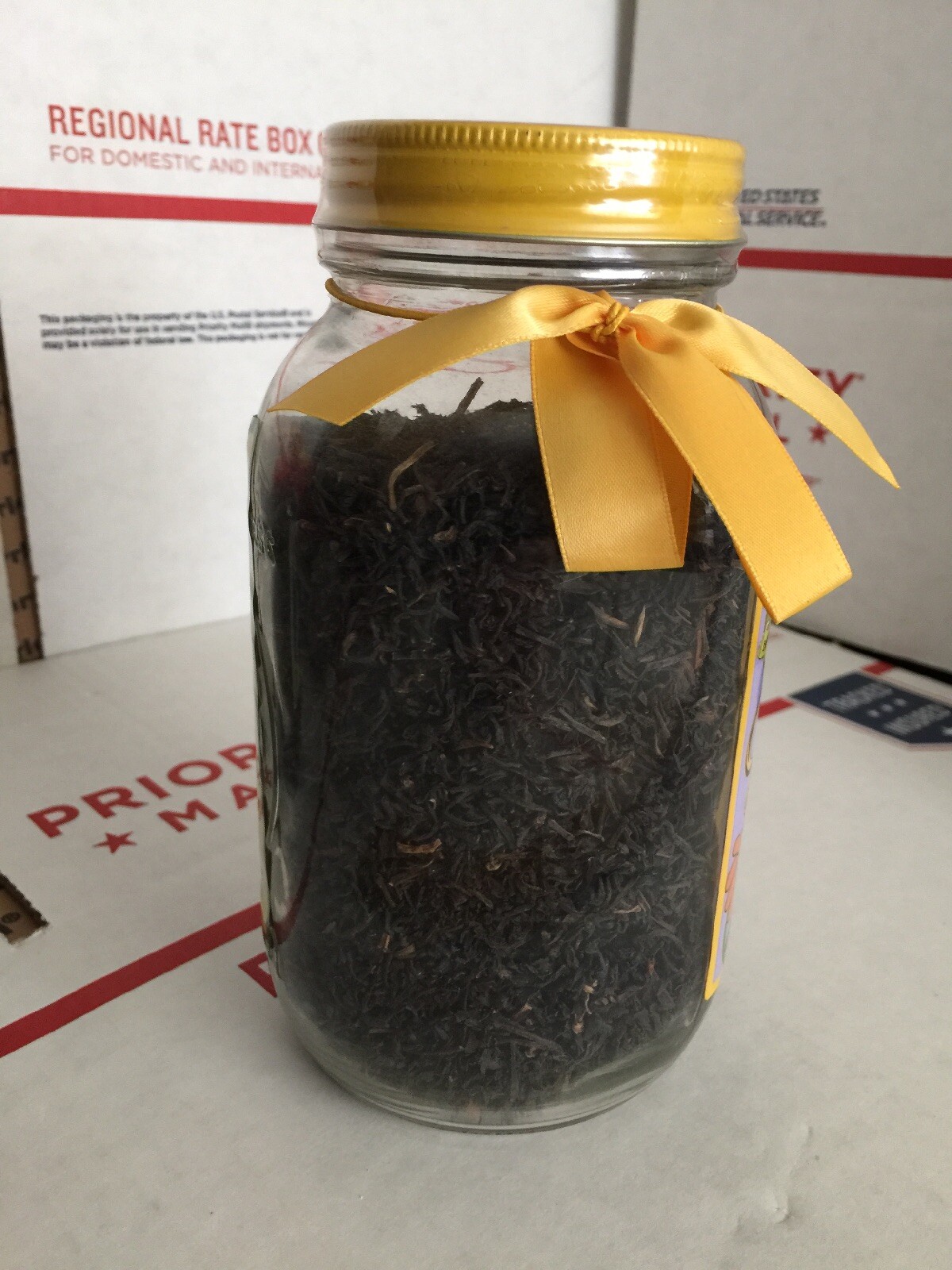 ❤️Botanical Herbal FRUITY TEA With PEACH LOOSE BLACK TEA GLASS JAR 8OZ