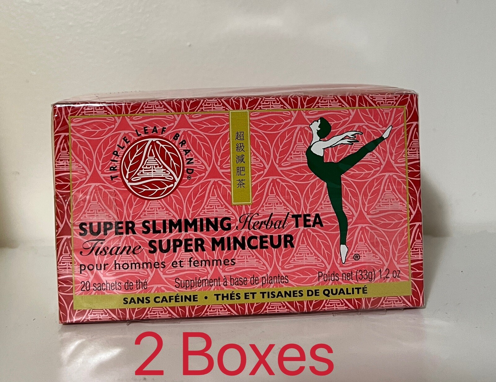2 Boxes Triple Leaf Tea, Super Slimming Herbal Tea, 20 tea bags ~~Free Shipping