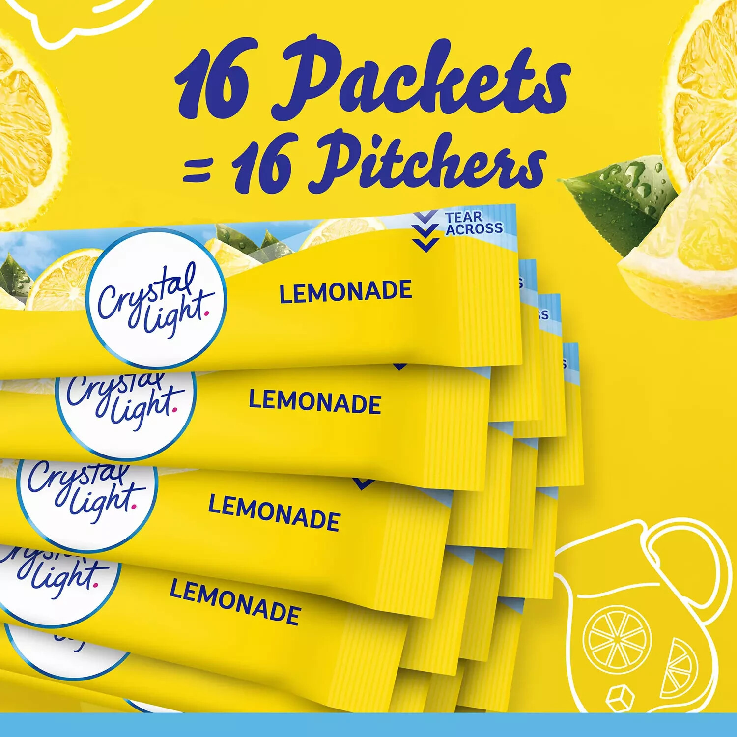 Crystal Light Drink Mix, Lemonade, 16 count