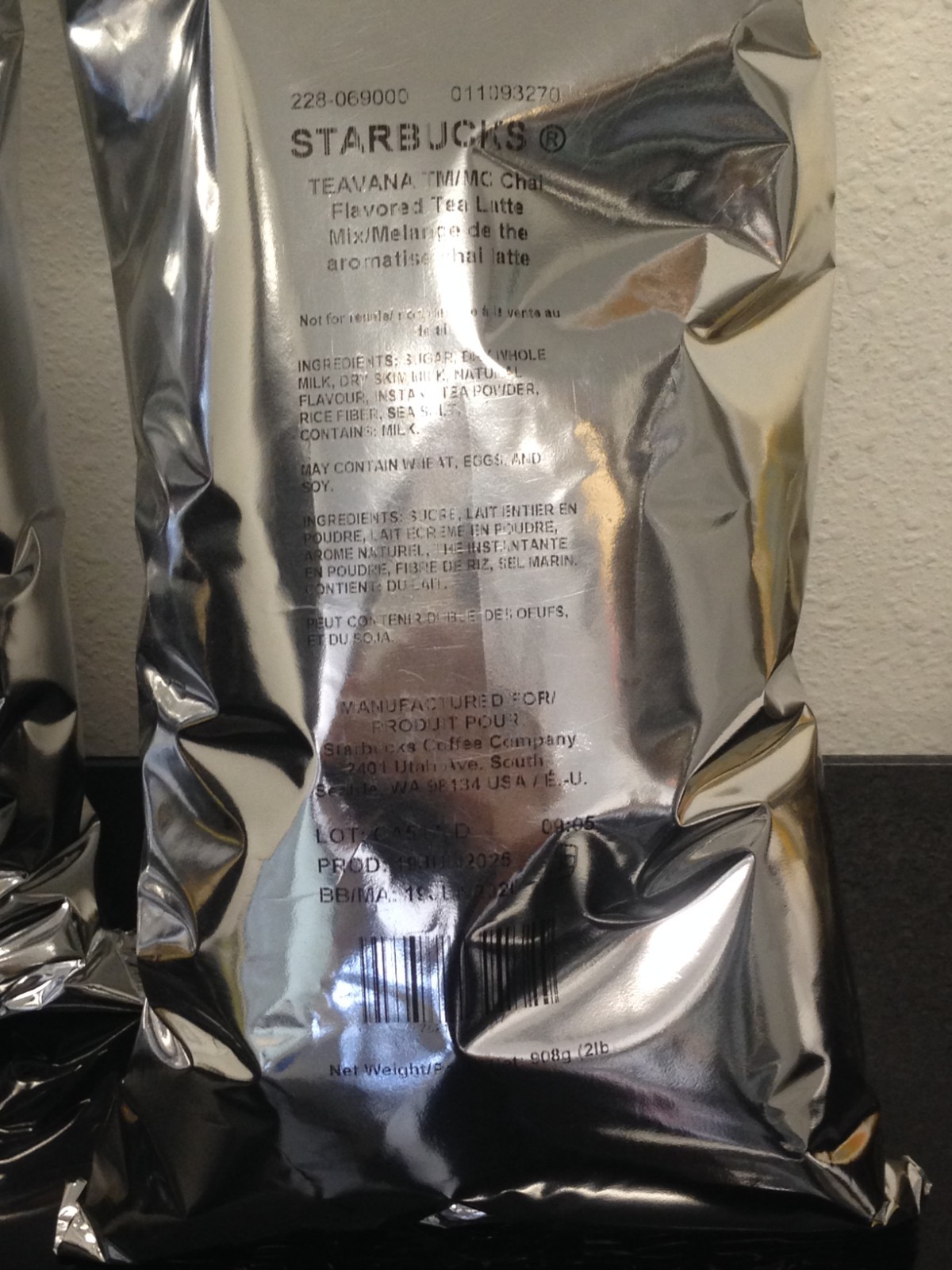 Starbucks Teavana Chai TN/NC Flavored Tea Latte Mix 2 Lb Bag each, 2 Bag – READ