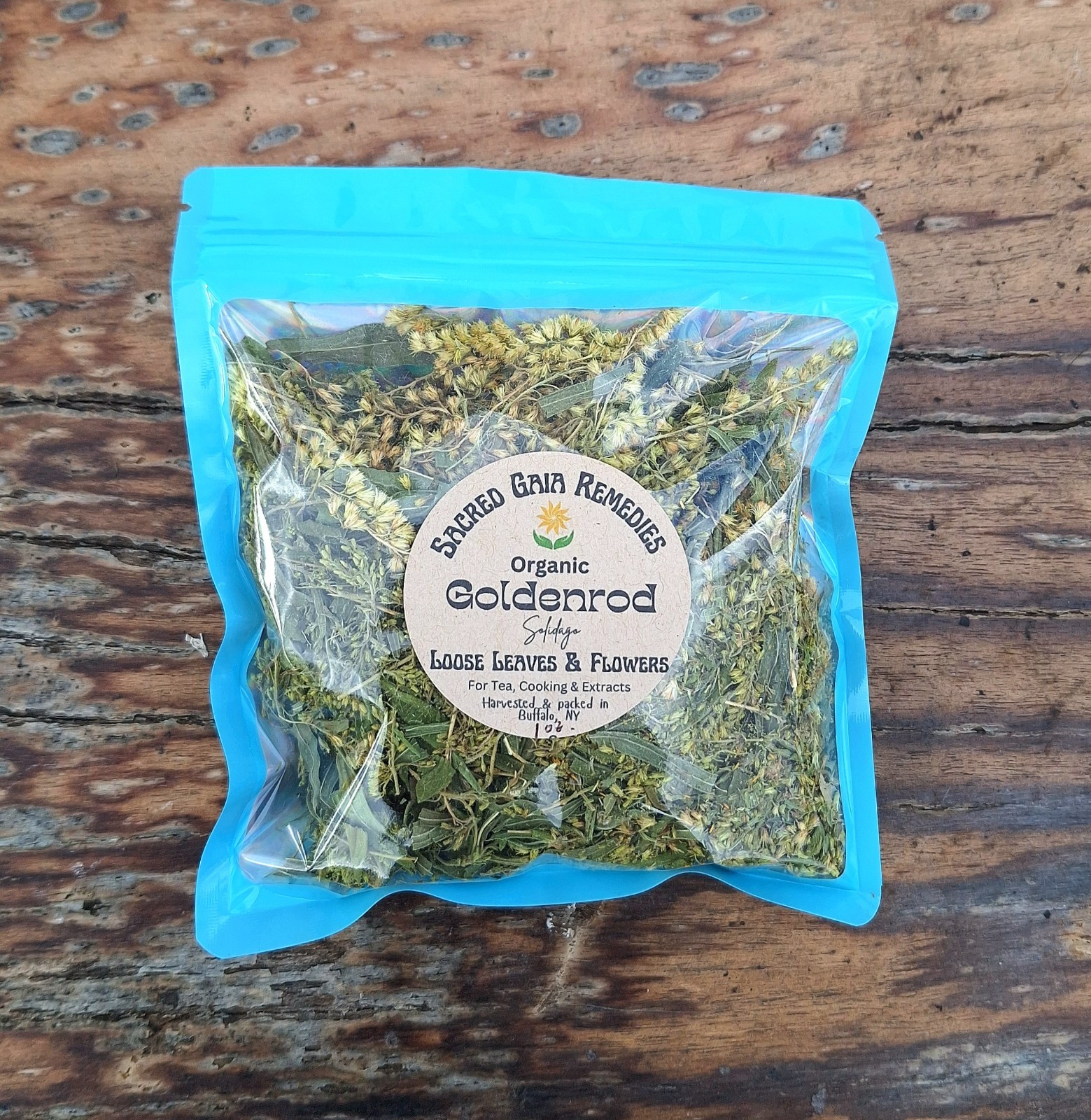 Goldenrod Tea, Sun Dried, Loose flowers & Leaf, Organic Wild Harvested 2025