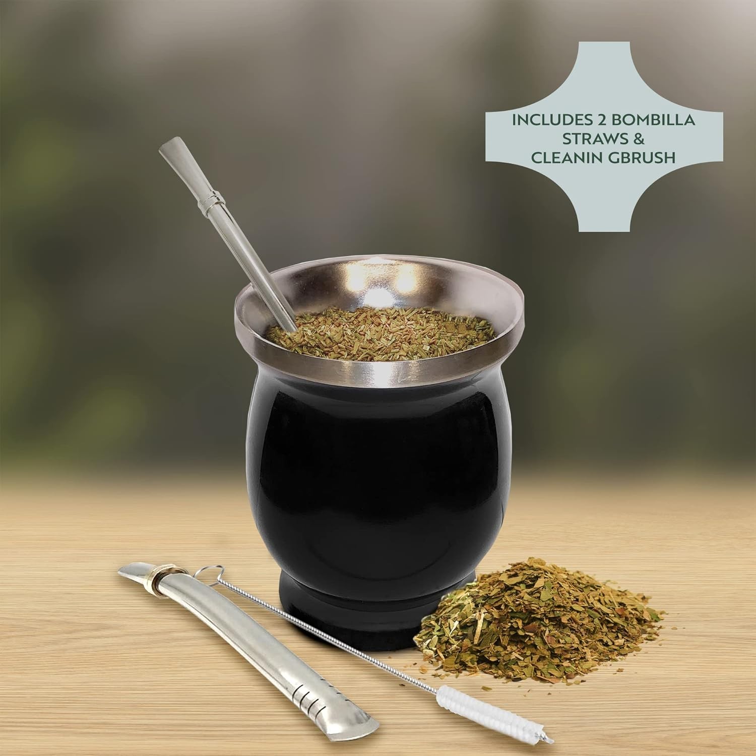 Stylish 8oz Yerba Mate Tea Set – Double-Walled Stainless Steel for Any Occasion