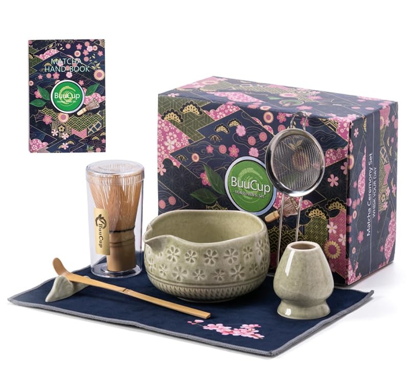 Matcha Whisk Set, Ceramic Matcha Kit Set Includes Matcha Bowl, Matcha Whisk a…
