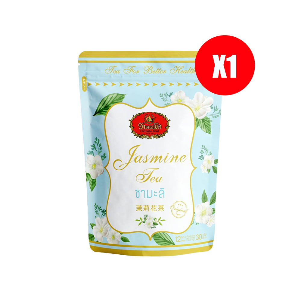 ChaTraMue Jasmine Green Tea Bag 30g (12 Teabag x 2.5g) Product of Thailand