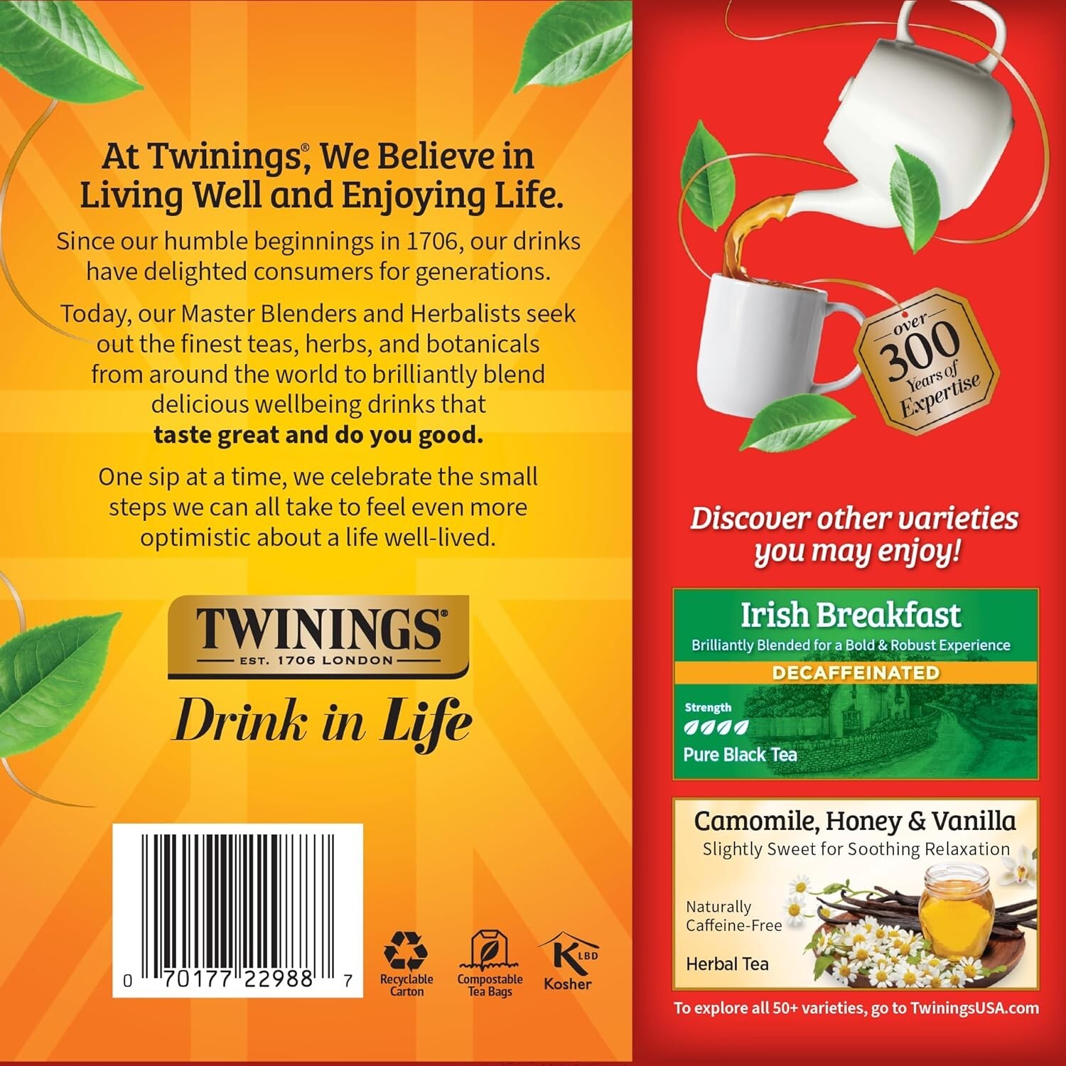 Decaf English Breakfast Tea – Full-Flavored 100 Tea Bags for Anytime Enjoyment
