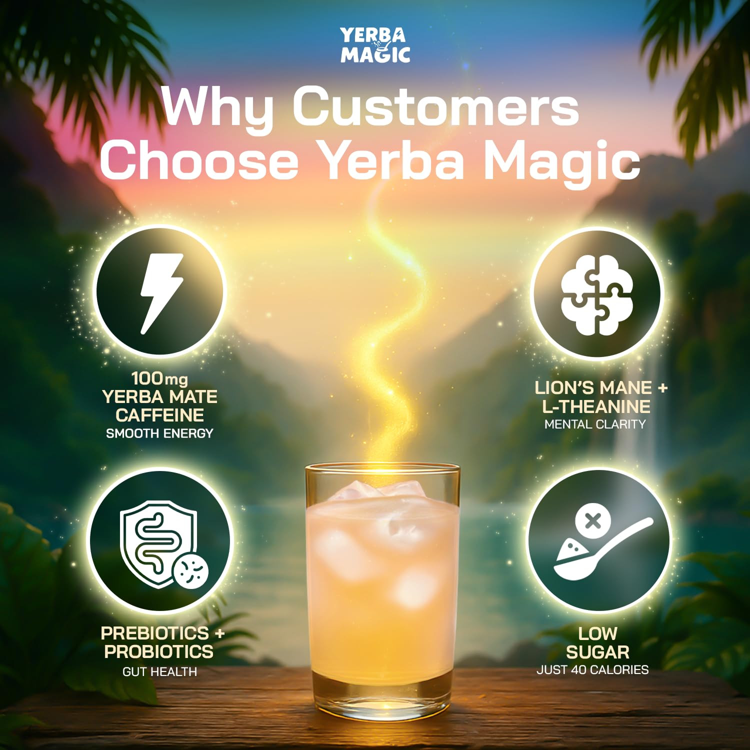 Yerba Magic Instant Yerba Mate Powder Packets – Clean Energy & Focus Drink Mix f