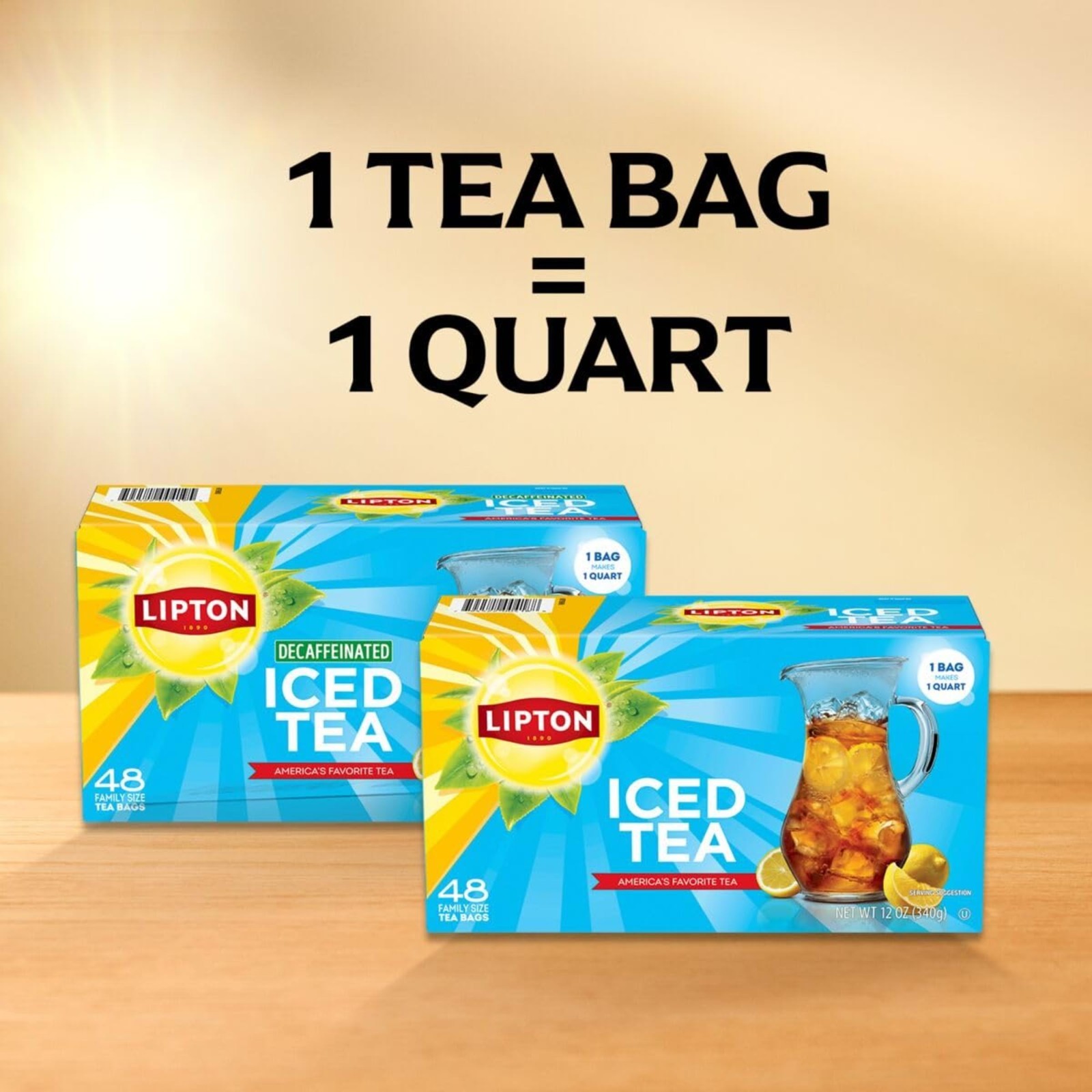 Decaf Black Iced Tea Bags – Family Size, Zero Calories, 96 Total Bags, Refreshin
