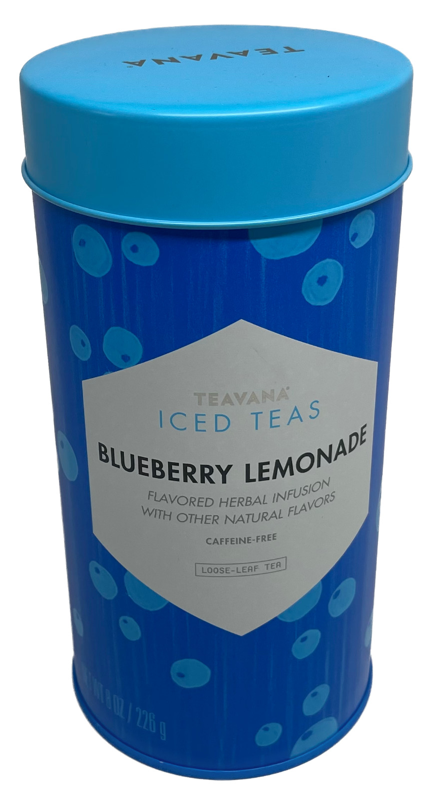 Teavana Blueberry Lemonade Herbal Tea Sealed 8 oz Bag Tin Canister Caffeine Free