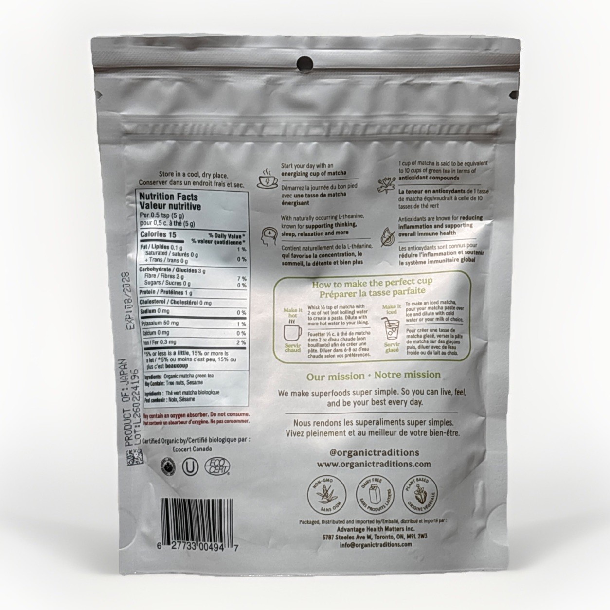 Superfoods Premium Matcha Energy Antioxidant 3.5 oz (100g) Japan Tea Ceremony