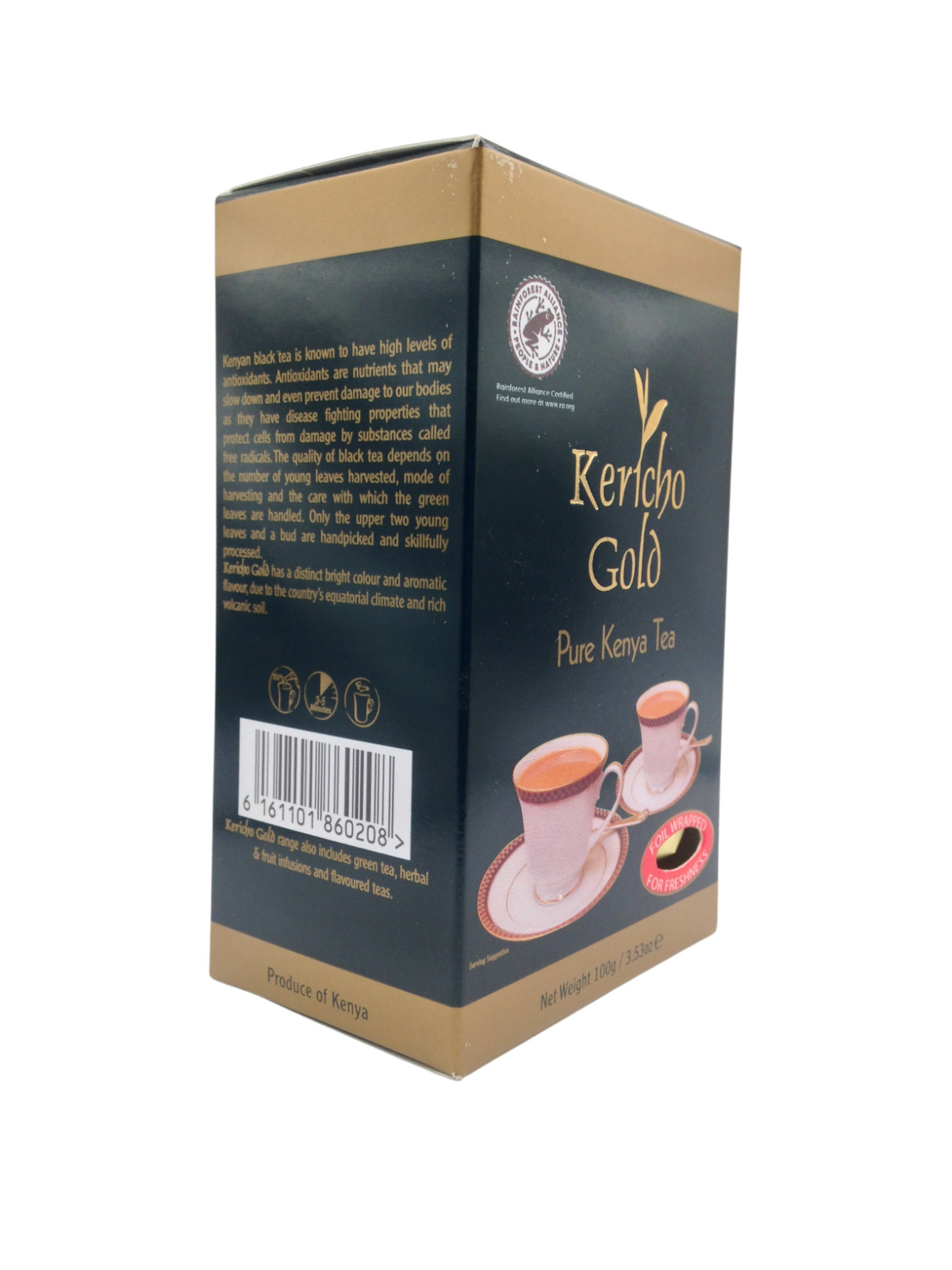 Kericho Gold – Kenya Finest Pure Black Tea – (100g) Loose Tea Foil Wrapped Box