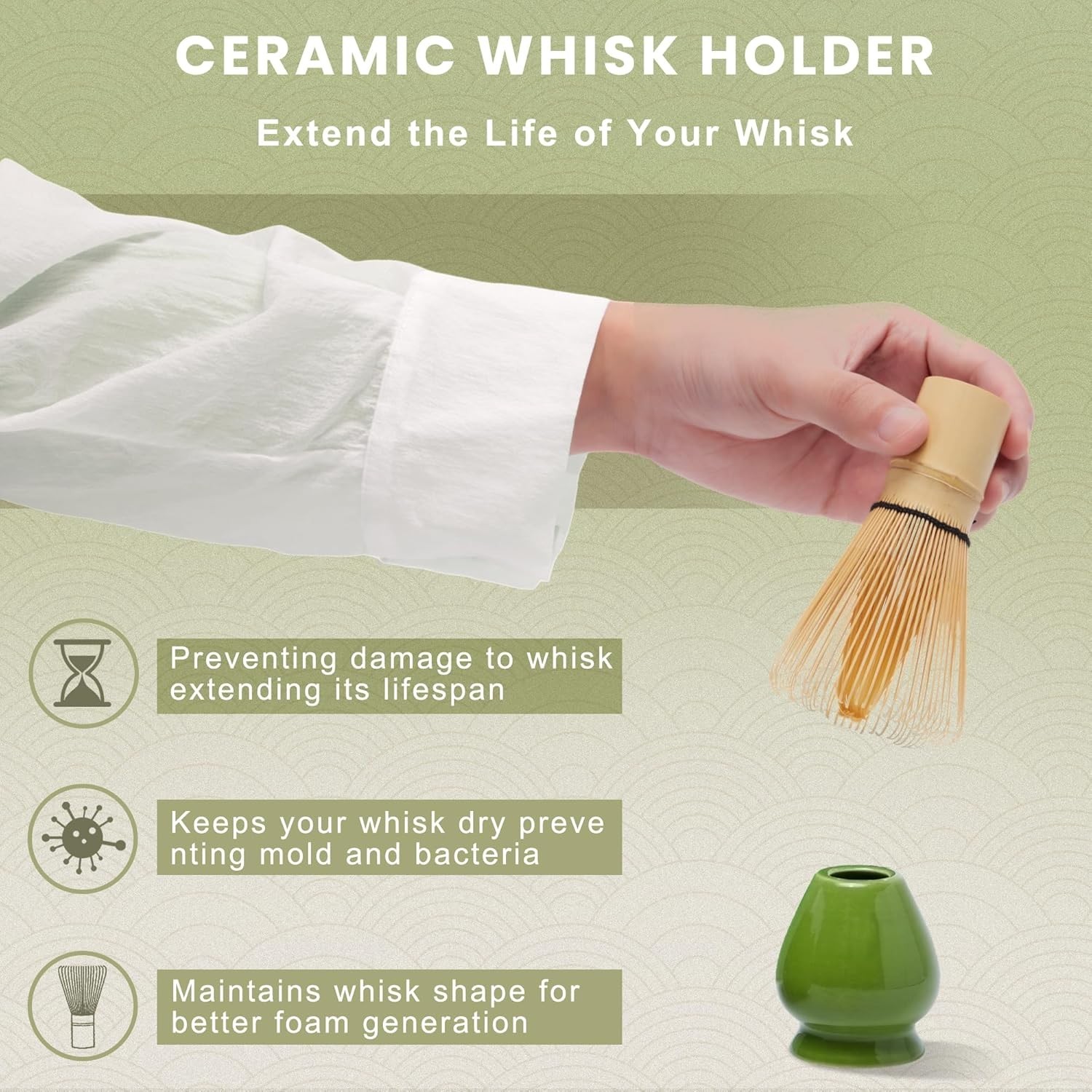 Matcha Whisk Set, Cactus Ceramic Matcha Set Includes Matcha Bowl, Matcha Whis…