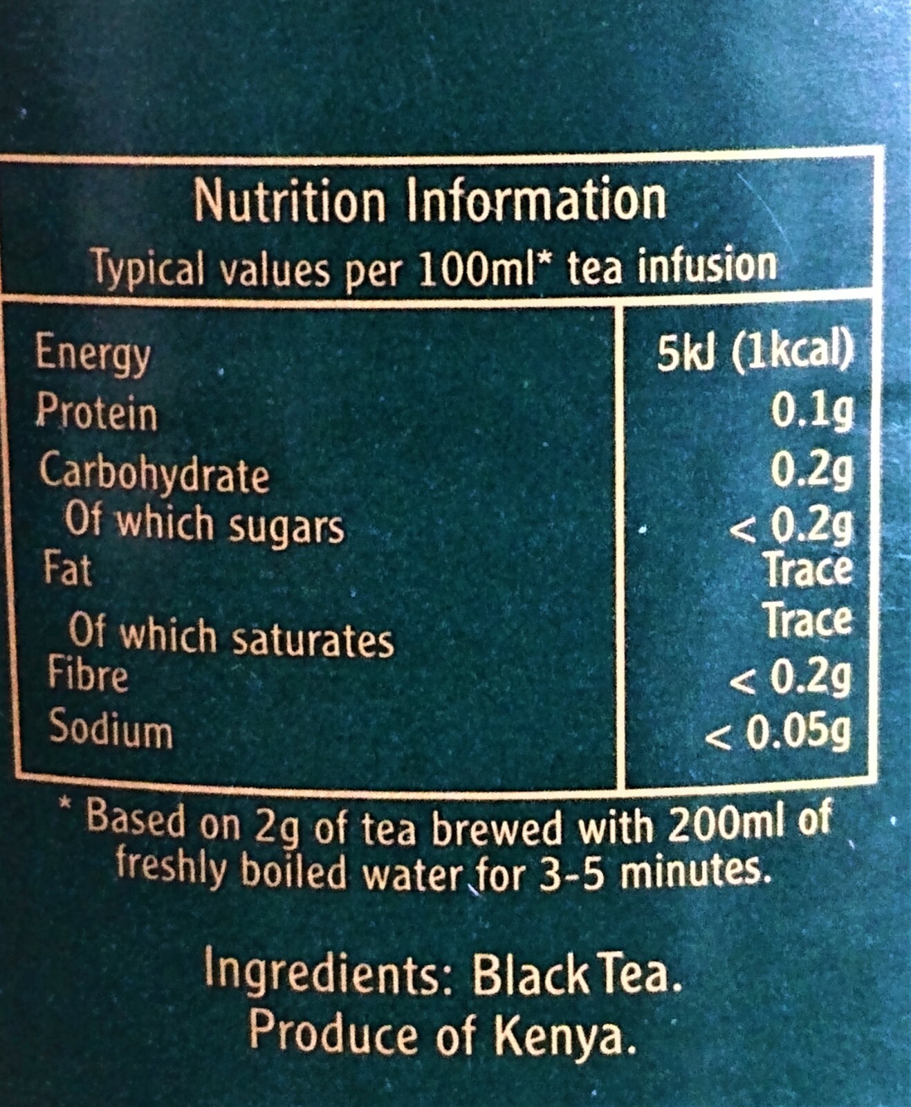 Kericho Gold – Kenya Finest Pure Black Tea – (500g) Loose Tea Foil Wrapped Box