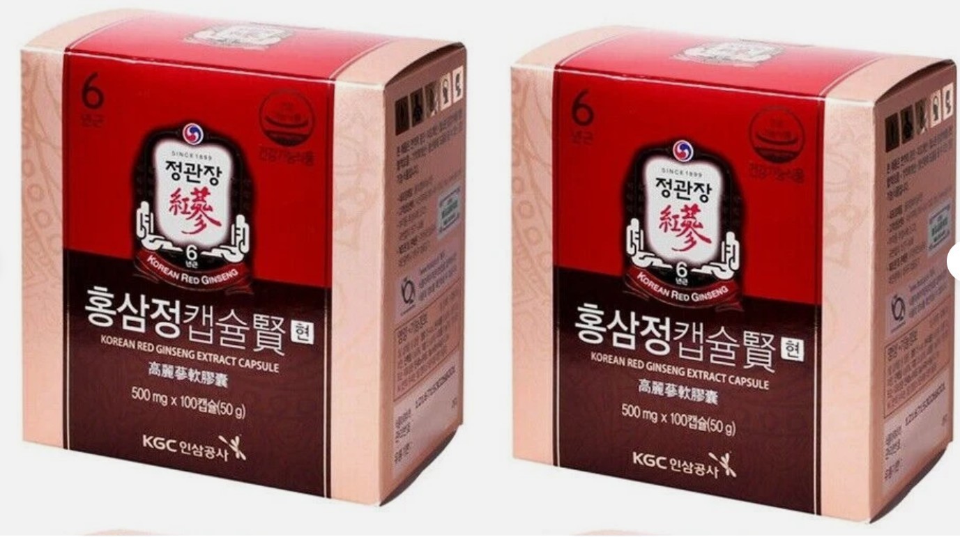 Korean 6 Years Red Ginseng Extract Capsule Hyun 500mg x 100ea x 2 Box