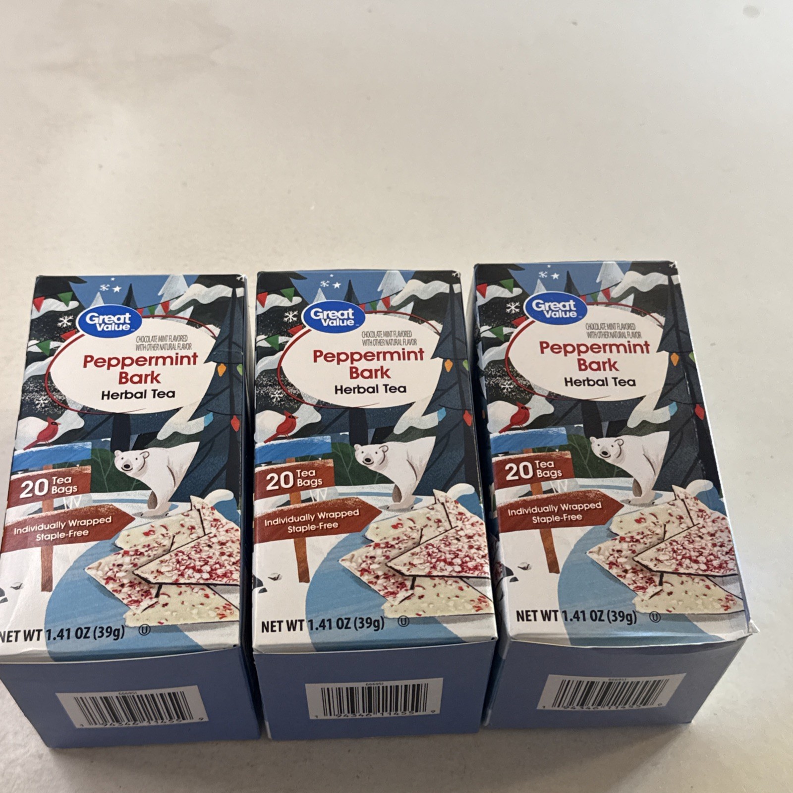 Peppermint Bark Herbal Tea Great Value Holiday Christmas Lot 3 Carob Spearmint