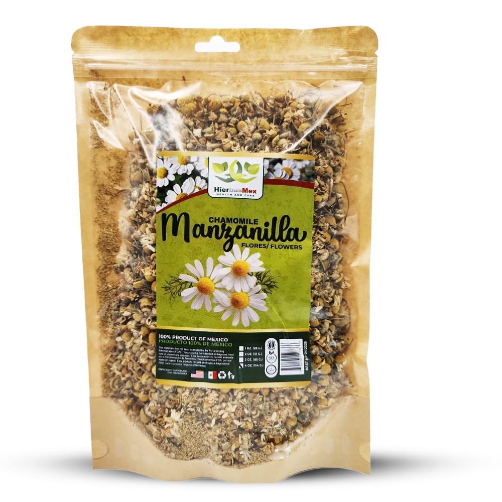 Manzanilla Te Herbal 4 Oz., Chamomile Flower Herbal Tea 4 oz.-113g HierbasMex