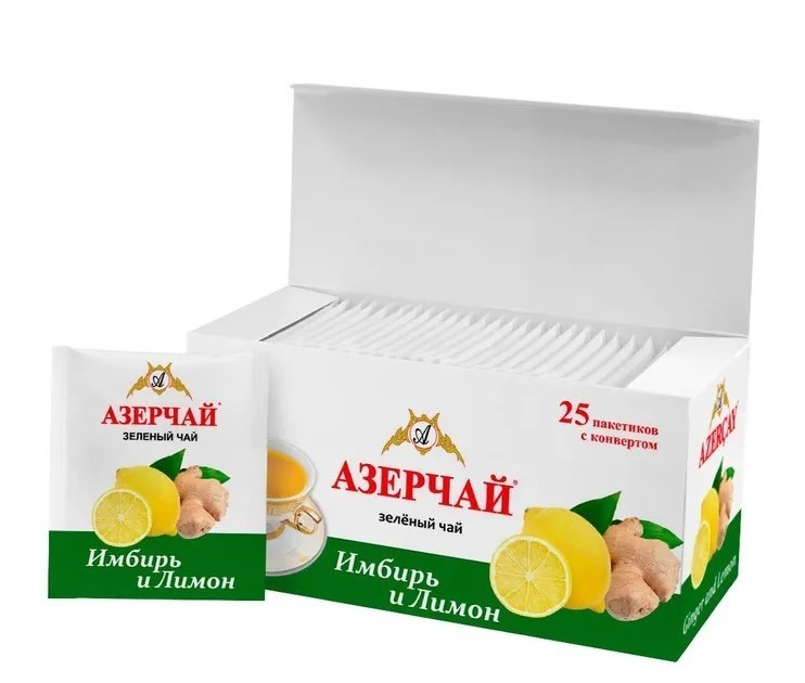 Azertea Black Tea w Ginger and Lemon Premium (25 t/bags) Азерчай имбирь лимон