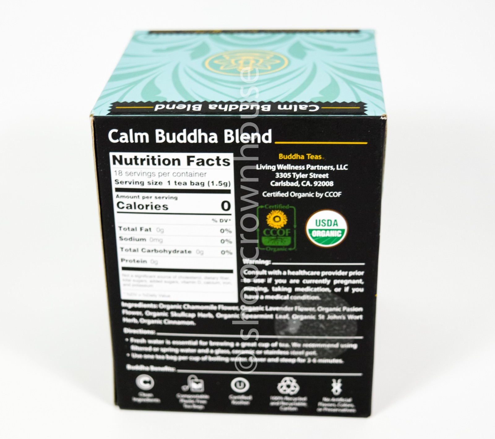 2 Buddha Tea Organic Herbal CALM BUDDHA BLEND Tea 18 Tea Bags box 12/2028