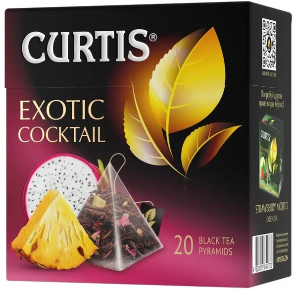 CURTIS Black Tea EXOTIC COCTAIL Pineapple Rosehip Raspberry Mango Flavor 20 Ct.