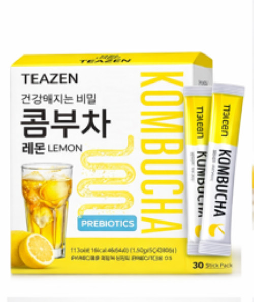 Teazen Kombucha Lemon 5g x 30 Sticks Prebiotic Drink Gut Health K-Food Korean Te