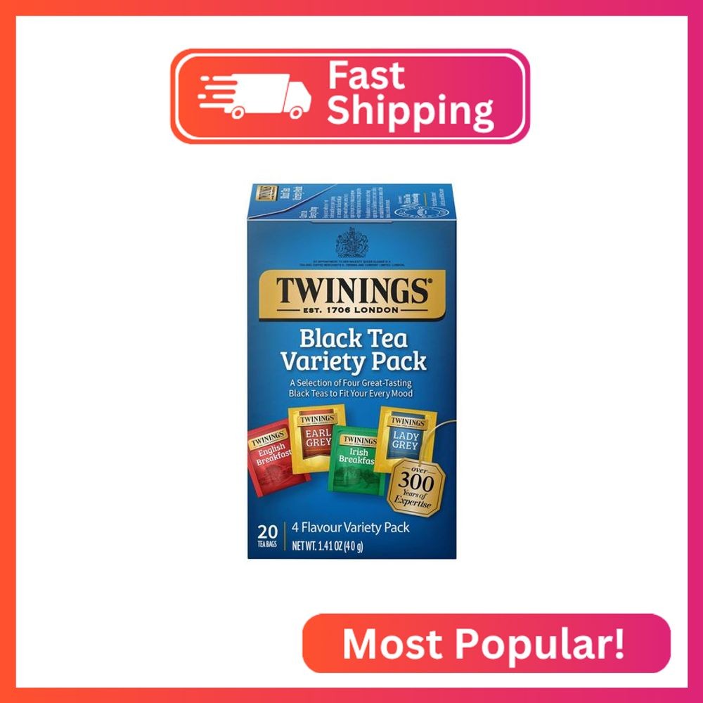 Twinings Variety Pack Black Tea Bags, 20 Count (Pack of 1), Includes English Bre