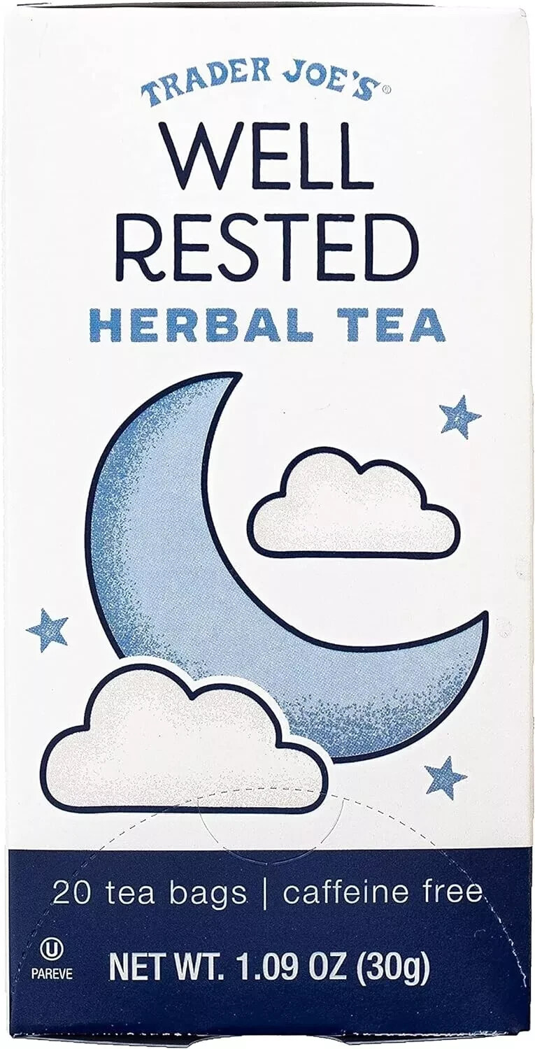 Trader Joe’s WELL RESTED Herbal Tea 20-Tea Bags Comfort Rest Sleep * BB 1/2026 *