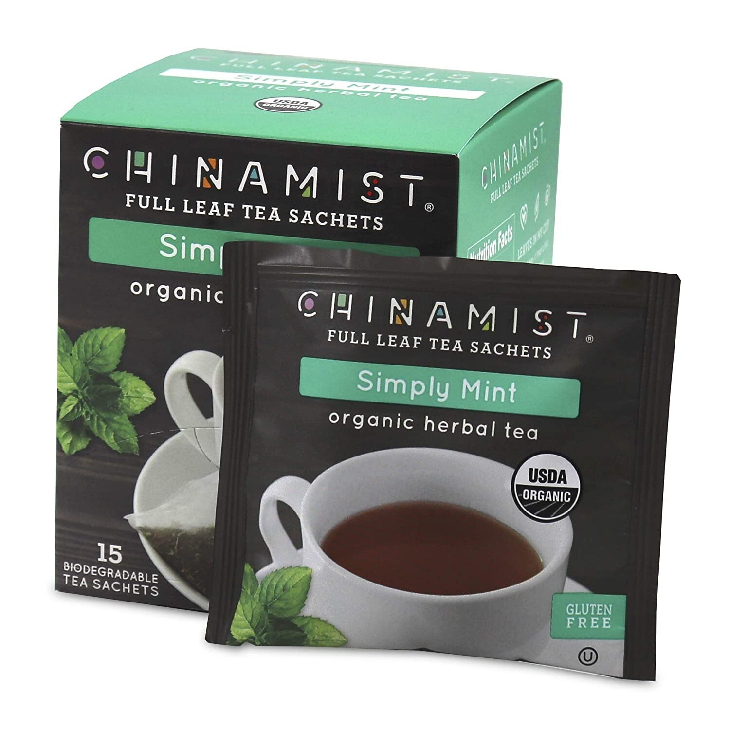 China Mist Organic Herbal Tea, Simply Mint, 15 count box