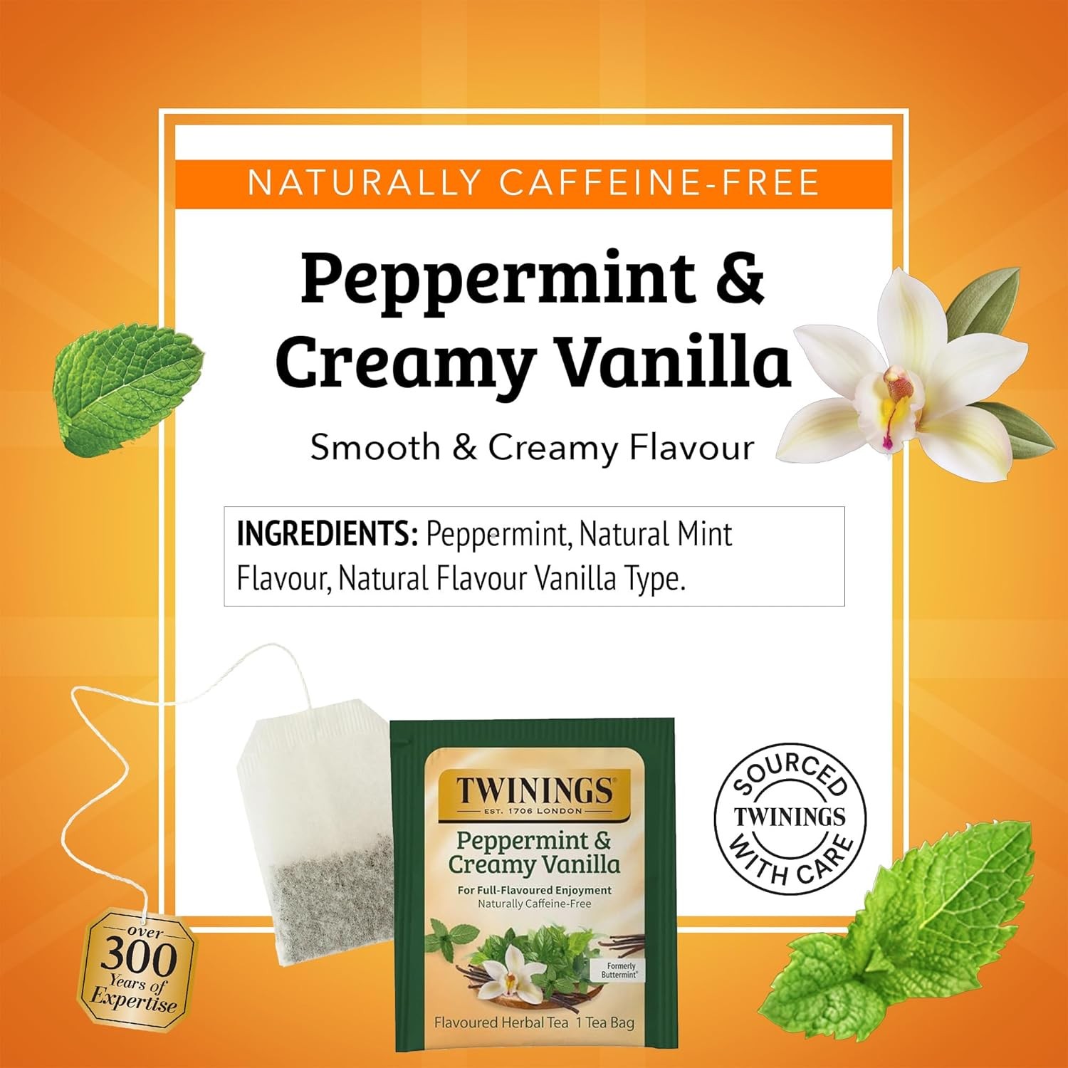 Twinings Peppermint & Creamy Vanilla Tea – A Crisp, Balanced Herbal Tea, Formerl