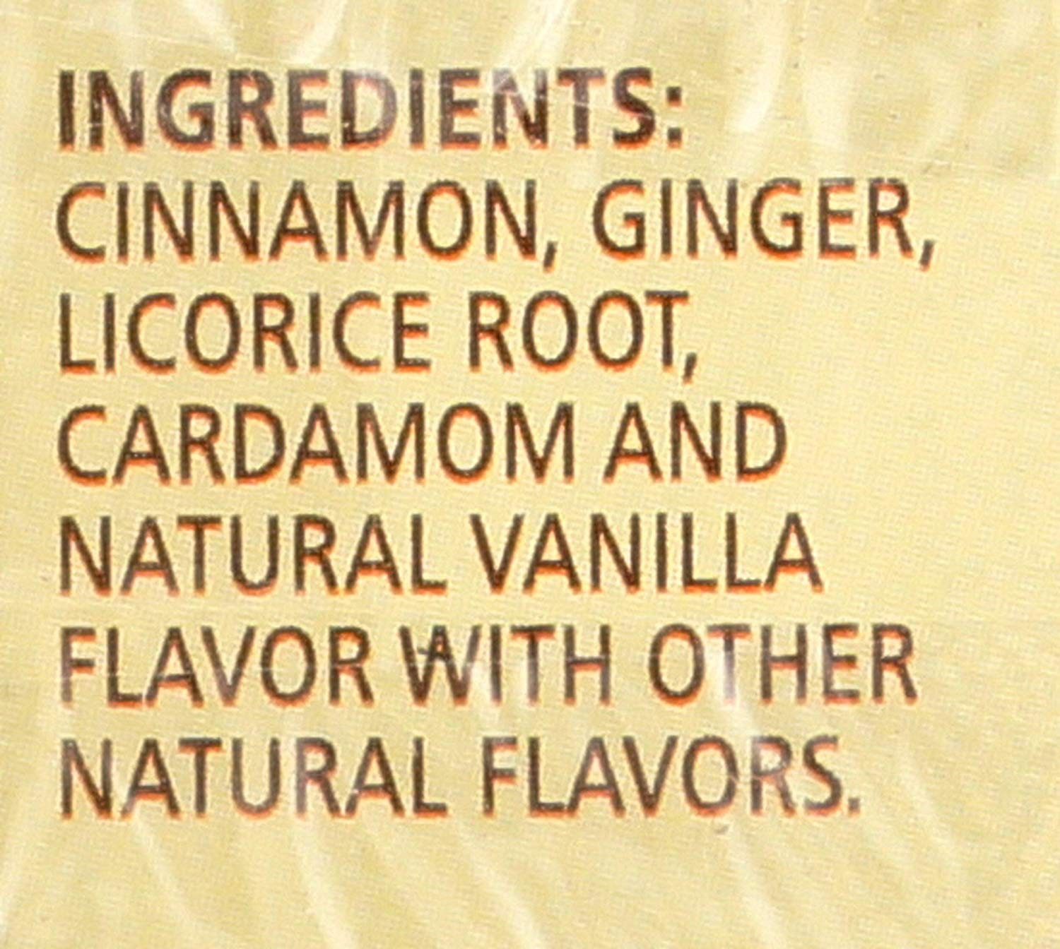 Cinnamon Vanilla Ginger Cardamom Caffeine Free Herbal Tea 20 Count Box
