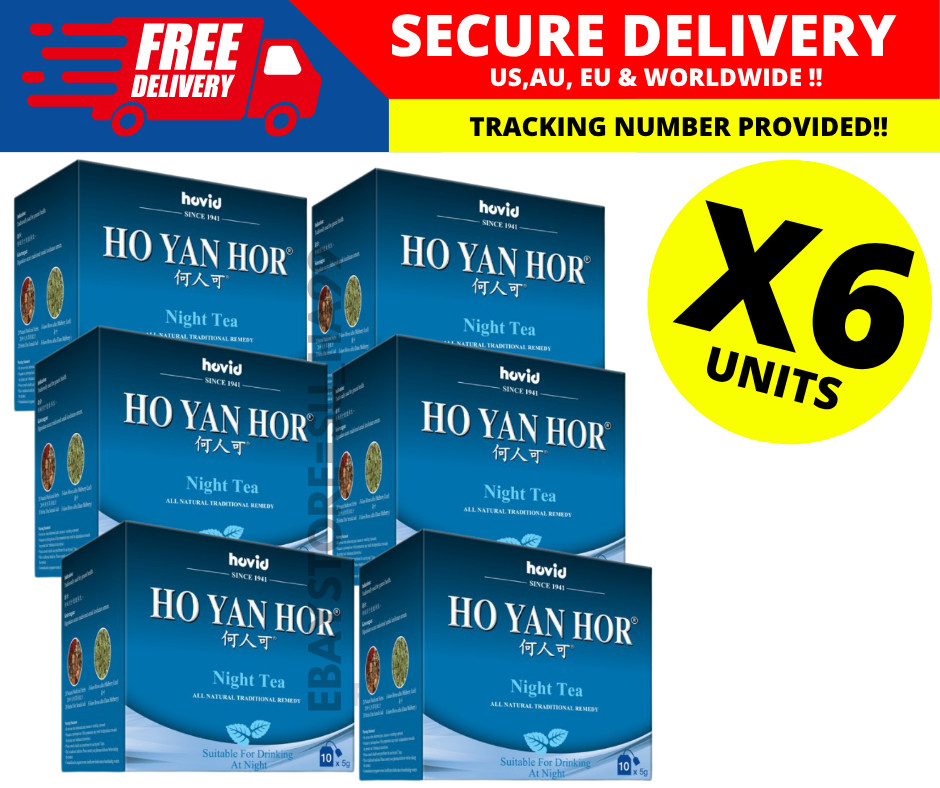6 Boxes x Ho Yan Hor Night Herbal Tea Relief by Hovid Sleep Aid and Relaxation