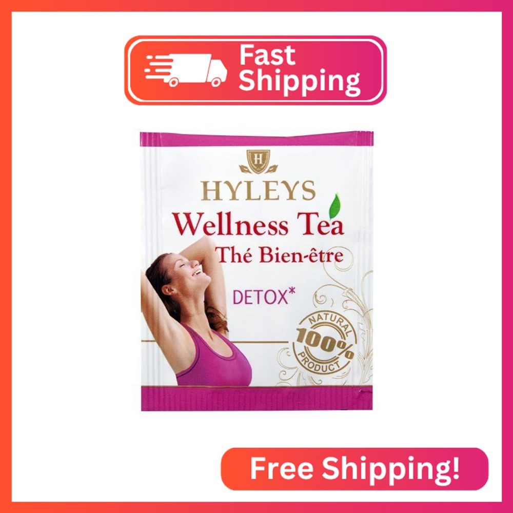 Hyleys Detox Tea for Cleanse – Black Tea with Ginger, Honey & Cinnamon – 25 Tea