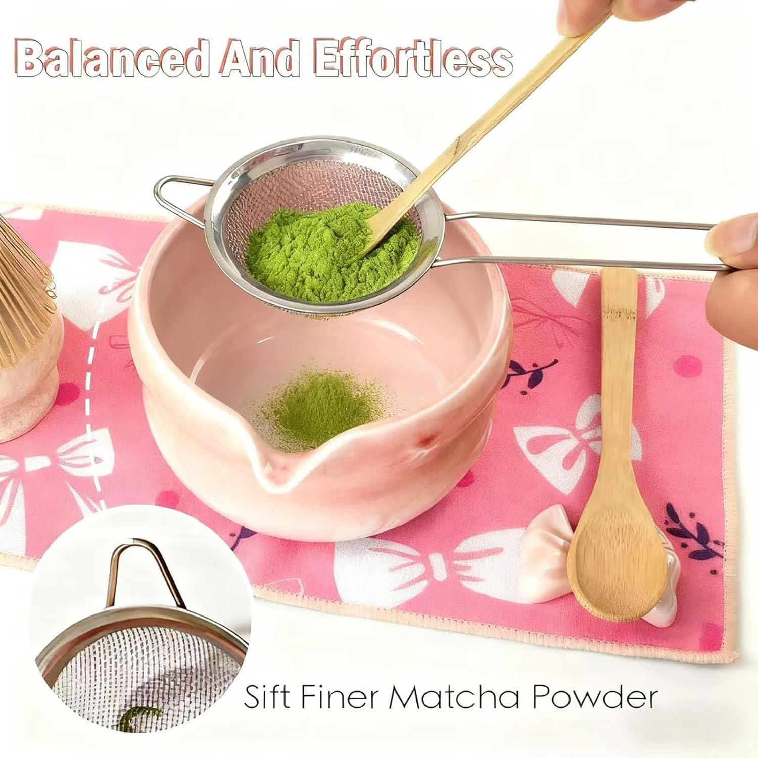 Matcha Whisk Set 8Pack Ceramic Matcha Kit Bowl Spout Bamboo Tea Whisk Scoop DIY